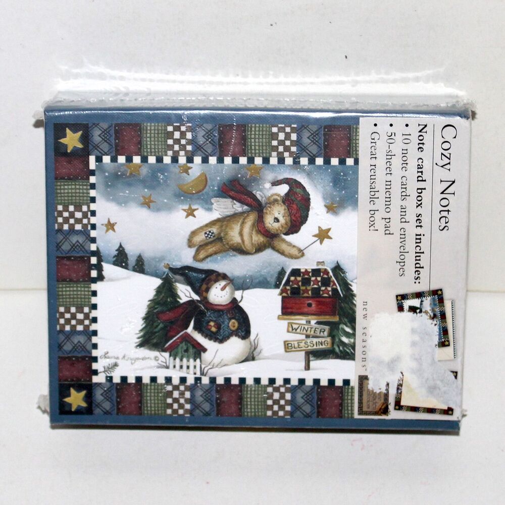 Laurie Korsgaden 10 Winter Cards box set New Seasons envelopes paper folk mail